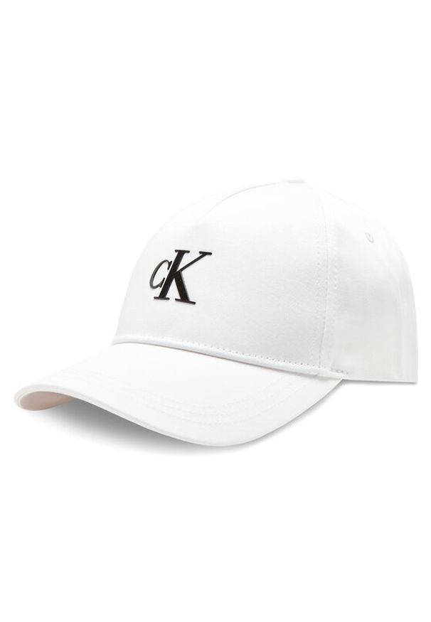 Calvin Klein Jeans Czapka z daszkiem K50K510750 Biały. Kolor: biały. Materiał: materiał, bawełna