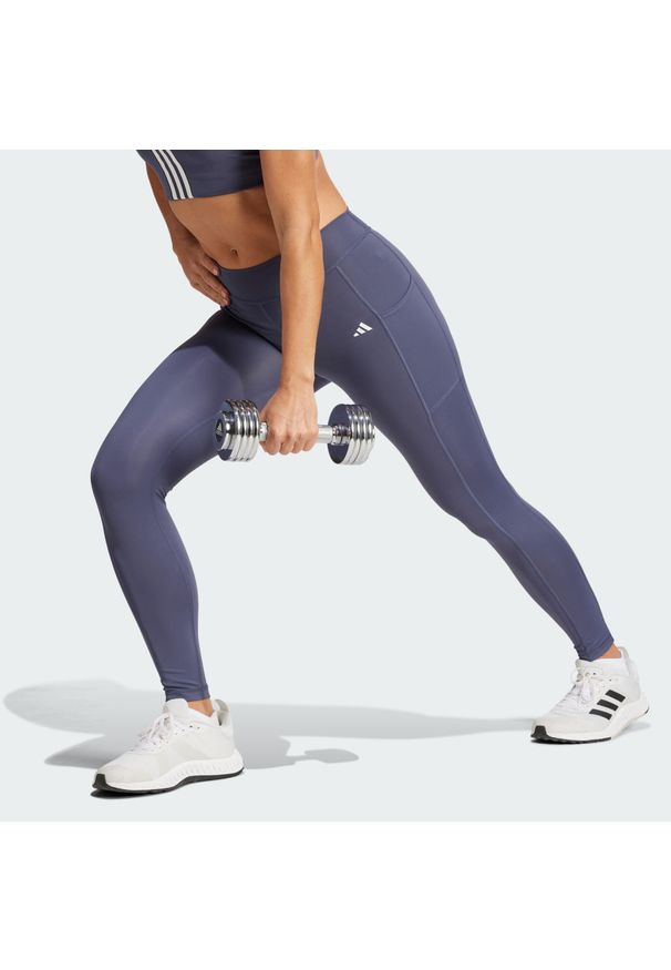 Adidas - Legginsy Optime 7/8. Kolor: niebieski. Materiał: materiał. Sport: fitness