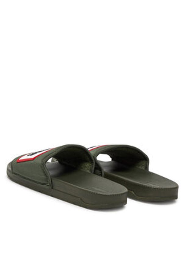 Hunter Klapki M-865993 Khaki. Kolor: brązowy. Materiał: materiał
