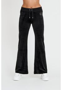 Juicy Couture - JUICY COUTURE Czarne spodnie Rodeo Layla. Kolor: czarny. Materiał: dresówka
