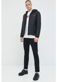 Hugo - HUGO kurtka męska kolor czarny przejściowa. Okazja: na co dzień. Typ kołnierza: kaptur. Kolor: czarny. Materiał: bawełna. Styl: casual #4