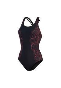 Damski 1-częściowy kostium kąpielowy z nadrukiem Speedo Calypso Shaping. Kolor: czarny, różowy, wielokolorowy. Wzór: nadruk