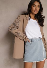 Renee - Jasnoniebieskie Bawełniane Jeansowe Spódnico-Spodenki High Waist o Asymetrycznym Kroju Alwiwi. Okazja: na co dzień. Stan: podwyższony. Kolor: niebieski. Materiał: bawełna, jeans. Styl: elegancki, casual