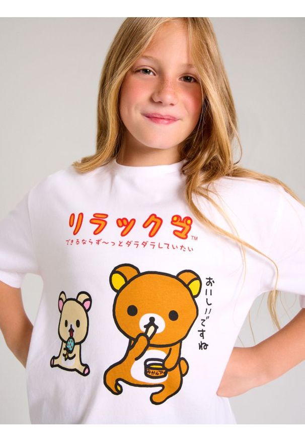 Sinsay - Koszulka Rilakkuma - kremowy. Kolor: kremowy