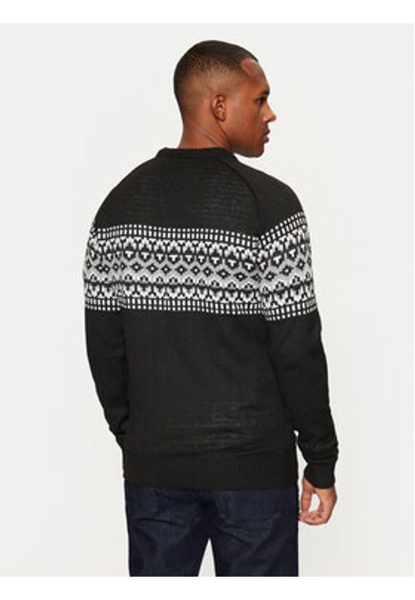 Brave Soul Sweter MK-517ERICKSON Czarny Regular Fit. Kolor: czarny. Materiał: syntetyk
