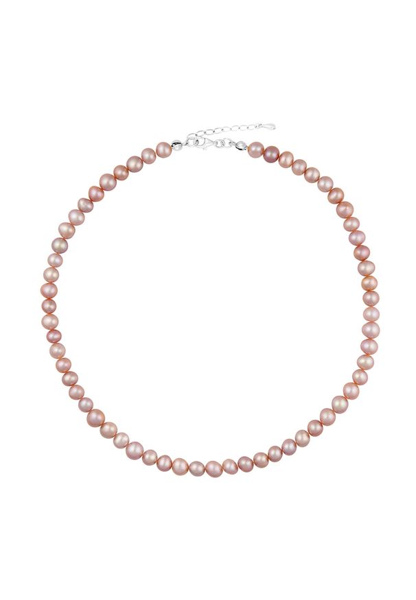 Enaya - ZELDA Naszyjnik różowe naturalne perły 3w1 obroża choker kolia regulowany. Materiał: srebrne. Kolor: różowy. Wzór: aplikacja. Kamień szlachetny: perła