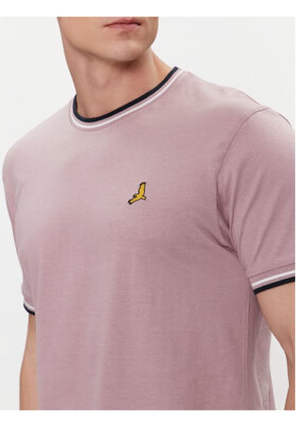 Brave Soul T-Shirt MTS-149FEDERERF Różowy Straight Fit. Kolor: różowy. Materiał: bawełna
