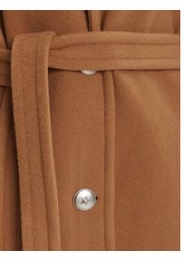 Pinko - PINKO Płaszcz wełniany 105685 A2SM Brązowy Regular Fit. Kolor: brązowy. Materiał: wełna #6