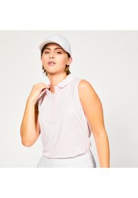 INESIS - Polo bez rękawów do golfa damskie Inesis WW 500. Typ kołnierza: golf, polo. Kolor: różowy. Materiał: materiał, poliester, elastan. Długość rękawa: bez rękawów. Styl: elegancki