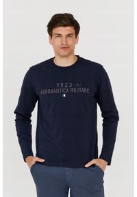 Aeronautica Militare - AERONAUTICA MILITARE Longsleeve granatowy męski, Rozmiar S. Kolor: niebieski. Długość rękawa: długi rękaw. Długość: długie
