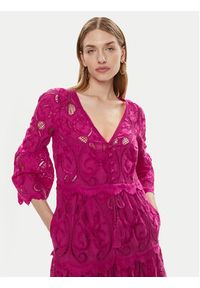 Luisa Spagnoli Sukienka letnia Pigna 540712 Różowy Regular Fit. Kolor: różowy. Materiał: bawełna. Sezon: lato #2