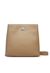 Calvin Klein Torebka Ck Bucket Bag K60K612803 Beżowy. Kolor: beżowy. Materiał: skórzane