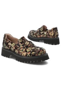 Brązowe Półbuty Laura Vita Eleganckie Wzorzyste Mokasyny Damskie. Okazja: na co dzień. Kolor: brązowy. Szerokość cholewki: normalna. Wzór: kwiaty. Styl: elegancki #7