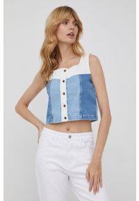 Pepe Jeans bluzka Ruby Blend damska wzorzysta. Okazja: na co dzień. Kolor: niebieski. Materiał: tkanina. Styl: casual
