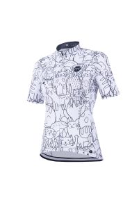 MADANI - Koszulka rowerowa damska madani. Kolor: biały, czarny, wielokolorowy