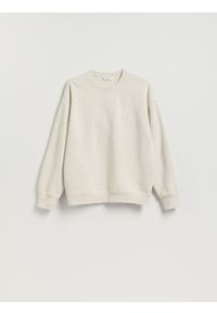 Reserved - Bluza z drobnym haftem - złamana biel. Materiał: bawełna, dzianina. Wzór: haft