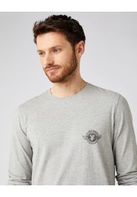 Wrangler - WRANGLER LS BIKER TEE MĘSKA KOSZULKA Z DŁUGIM RĘKAWEM MID GREY MEL W7K5D3X37 112141568. Długość rękawa: długi rękaw. Długość: długie