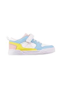 Buty do chodzenia dla dzieci Kappa Lineup Low K. Zapięcie: rzepy. Kolor: biały, wielokolorowy, niebieski. Materiał: materiał, syntetyk. Szerokość cholewki: normalna. Sport: turystyka piesza
