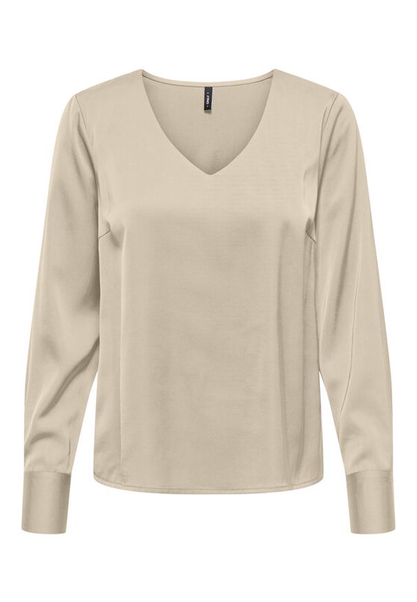 only - ONLY Bluzka Mika 15361191 Brązowy Regular Fit. Kolor: brązowy. Materiał: wiskoza