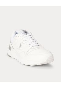 Ralph Lauren - RALPH LAUREN - Białe sneakersy Trackster 100. Kolor: biały. Materiał: guma. Wzór: haft #3