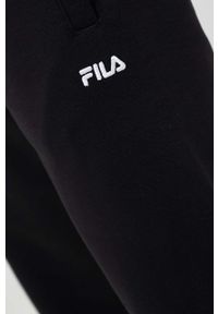 Fila spodnie dresowe kolor czarny gładkie. Kolor: czarny. Materiał: dresówka. Wzór: gładki #2