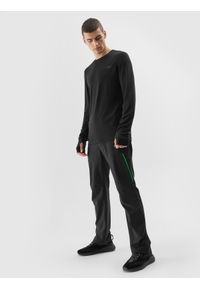 4f - Longsleeve regular z wełną Merino męski. Kolor: czarny. Materiał: wełna. Długość rękawa: długi rękaw. Długość: długie #1