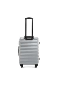 Wittchen - Średnia walizka z ABS-u z żebrowaniem szara. Kolor: szary. Materiał: guma #2
