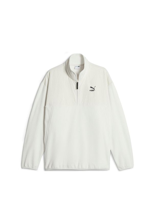Polar zapinany do połowy Puma Classics Utility Fleece. Kolor: szary, biały, wielokolorowy. Materiał: polar