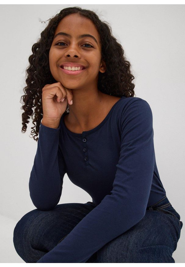 bonprix - Bluzka z długim rękawem z bawełną organiczną (2 szt.). Kolor: szary. Materiał: bawełna. Długość rękawa: długi rękaw. Długość: długie