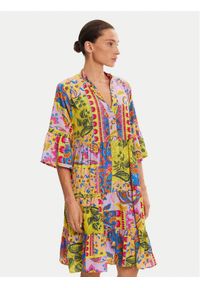 Iconique Sukienka letnia IC25-124 Kolorowy Relaxed Fit. Materiał: syntetyk. Wzór: kolorowy. Sezon: lato