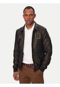Aeronautica Militare Kurtka skórzana 261PN5057U100839 Czarny Regular Fit. Kolor: czarny. Materiał: skóra #1