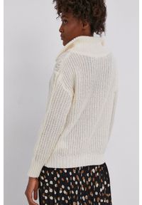 Answear Lab - Sweter z domieszką wełny. Kolor: beżowy. Materiał: wełna. Długość: krótkie. Styl: wakacyjny #4