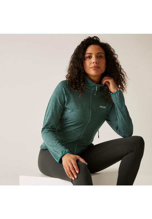 Regatta - Polar damski rozsuwany Harpten. Kolor: zielony. Materiał: polar. Sport: turystyka piesza