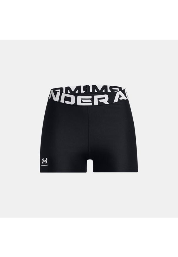 Under Armour - Krótkie legginsy treningowe damskie UNDER ARMOUR szybkoschnące kolarki. Kolor: czarny. Materiał: poliester, elastan. Długość: krótkie. Sport: bieganie