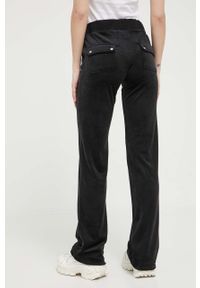 Juicy Couture spodnie dresowe Del Ray kolor czarny gładkie. Kolor: czarny. Materiał: dresówka. Wzór: gładki #3