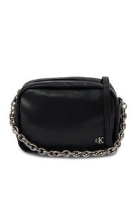 Calvin Klein Jeans Torebka Micro Mono Chain Camera Bag18 K60K611949 Czarny. Kolor: czarny. Materiał: skórzane