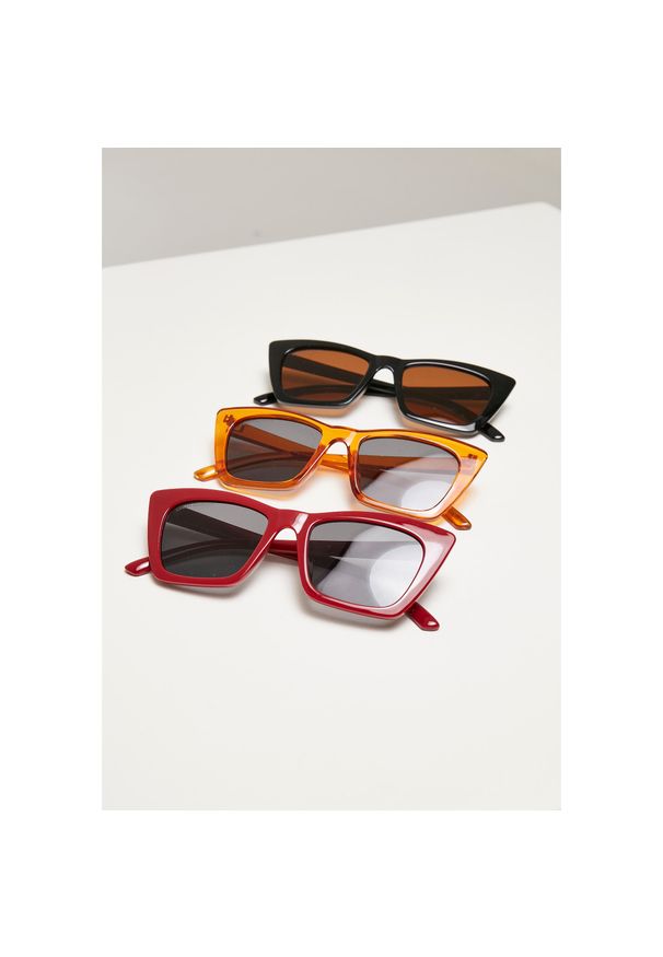 Pary okularów przeciwsłonecznych Urban Classics Tilos (x3). Kolor: czarny, czerwony, wielokolorowy