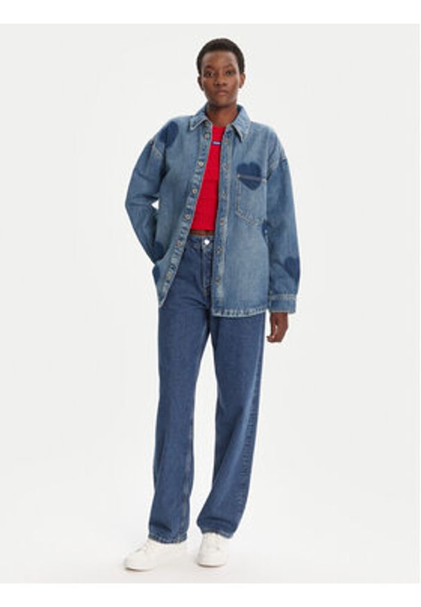 Hugo - HUGO Koszula jeansowa Garesa_2_B 50544492 Niebieski Relaxed Fit. Kolor: niebieski. Materiał: bawełna