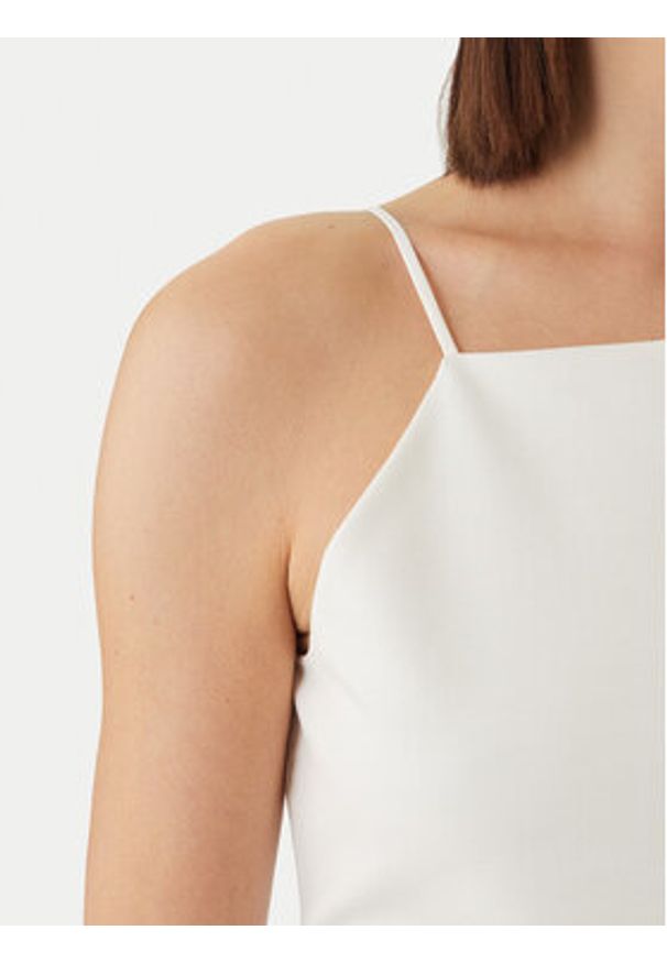 Calvin Klein Jeans Top Ponte LV044F206G Beżowy Slim Fit. Kolor: beżowy. Materiał: syntetyk