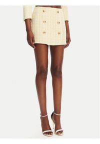 Elisabetta Franchi Spódnica mini GO-116-52E2-V420 Żółty Regular Fit. Kolor: żółty. Materiał: bawełna