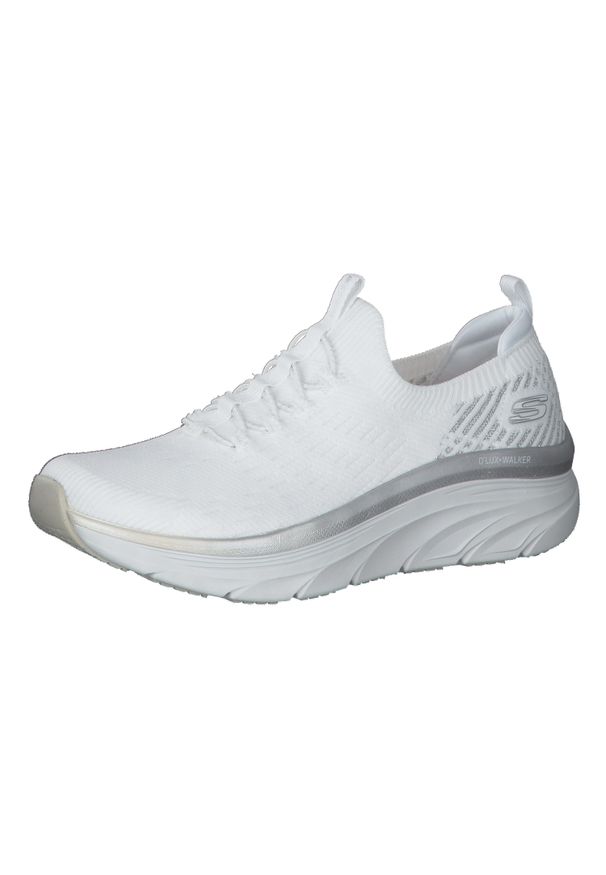skechers - Buty Kobieta Skechers Dlux biały. Kolor: biały. Materiał: tkanina, guma, materiał, syntetyk