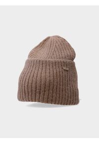 4f - Czapka zimowa damska. Kolor: brązowy. Sezon: zima #1