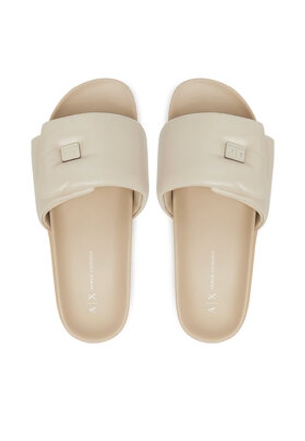 Armani Exchange Klapki XDP061 XV926 01819 Écru. Materiał: skóra