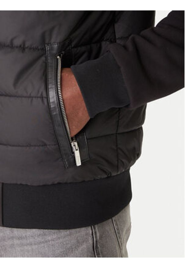 Karl Lagerfeld - KARL LAGERFELD Kurtka przejściowa 505065 554563 Czarny Regular Fit. Typ kołnierza: dekolt w karo. Kolor: czarny. Materiał: syntetyk