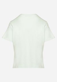 Born2be - Zielony Bawełniany T-shirt z Grubszej Bawełny Tiariane. Okazja: na co dzień, na spotkanie biznesowe, do pracy. Kolor: zielony. Materiał: bawełna. Styl: biznesowy, klasyczny, elegancki, casual #4