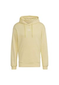 Adidas - Bluza z polaru bawełnianego adidas. Kolor: żółty. Materiał: polar, bawełna