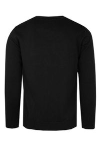 Elegancki Męski Sweter Polskiej Marki Rigon – V-neck (serek) - Czarny. Okazja: na spotkanie biznesowe, do pracy. Kolor: czarny. Materiał: akryl, bawełna. Styl: elegancki