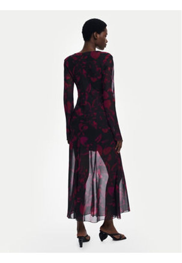 Desigual Sukienka koktajlowa Ratan 25WWVW24 Bordowy Regular Fit. Kolor: czerwony. Materiał: syntetyk. Styl: wizytowy