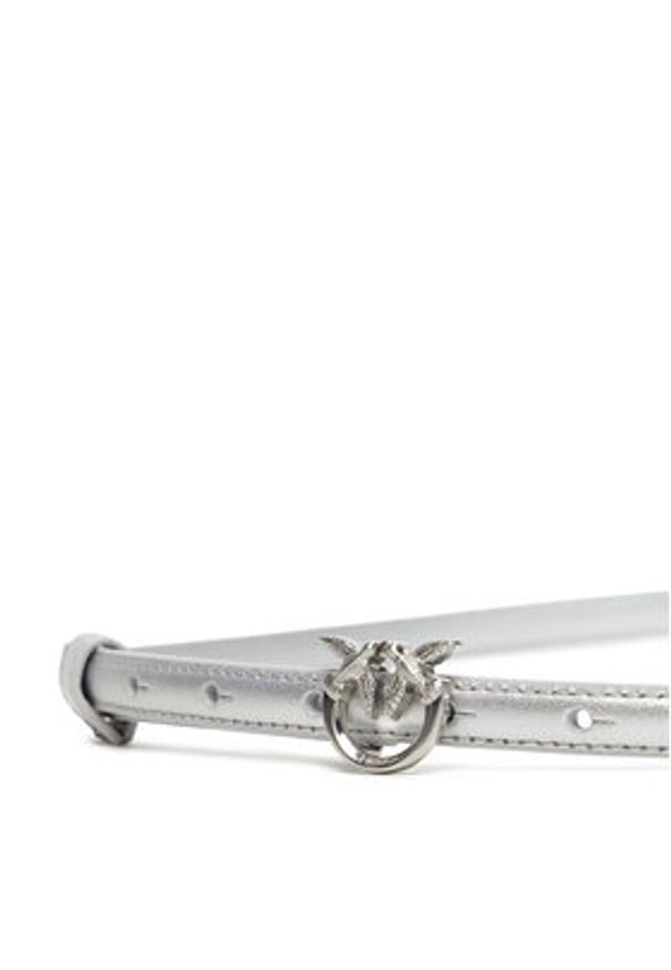 Pinko - PINKO Pasek Damski Love Berry H1 Belt AI 25-26 PLT01 102148 A0F1 Srebrny. Kolor: srebrny. Materiał: skóra