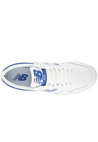Buty unisex New Balance BB480LBL – białe. Okazja: na co dzień. Kolor: biały. Materiał: skóra, syntetyk, materiał, dresówka. Szerokość cholewki: normalna. Sport: turystyka piesza #2